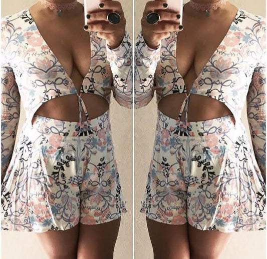 Floral Cut Out Romper