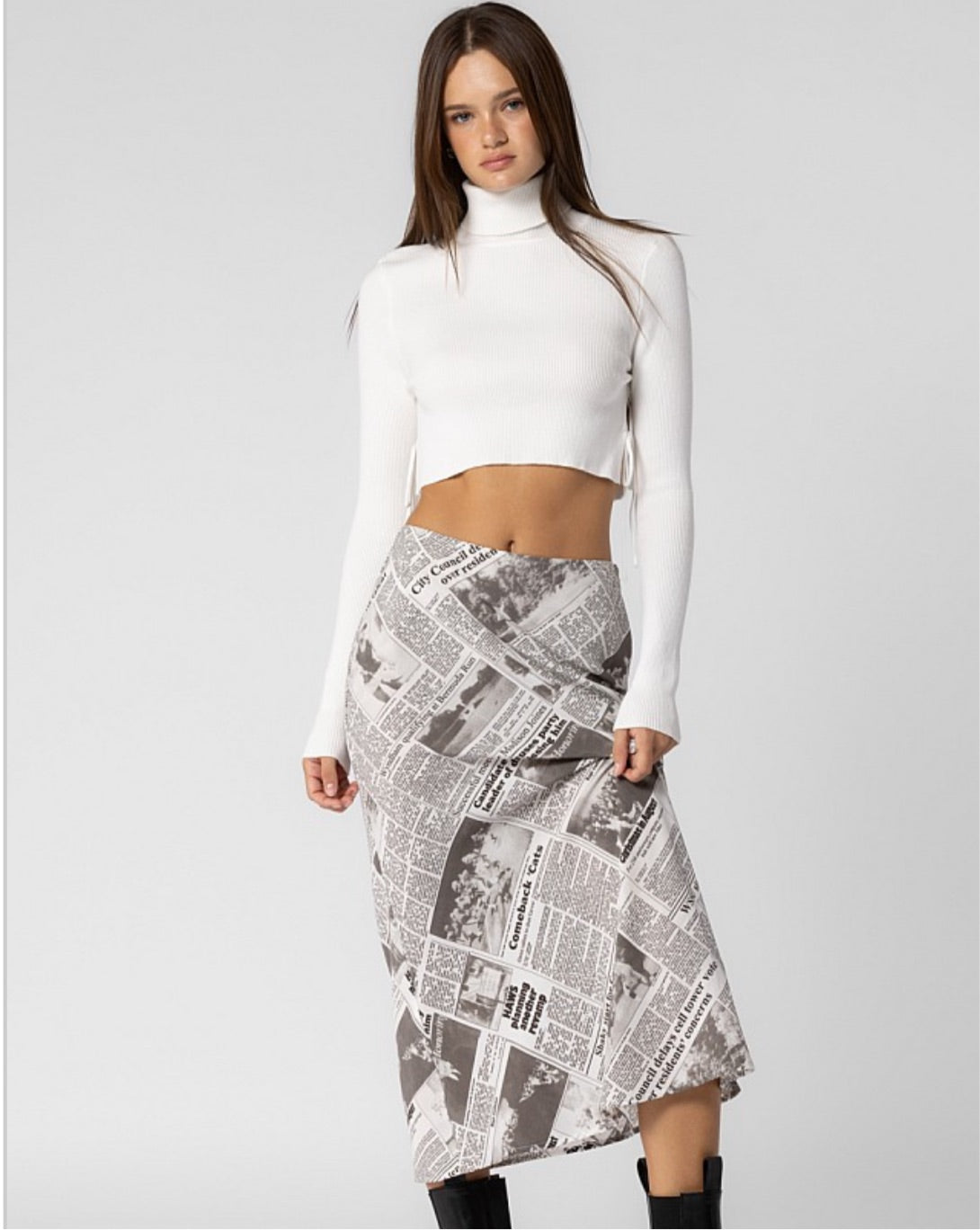 Newspaper Midi Skirt