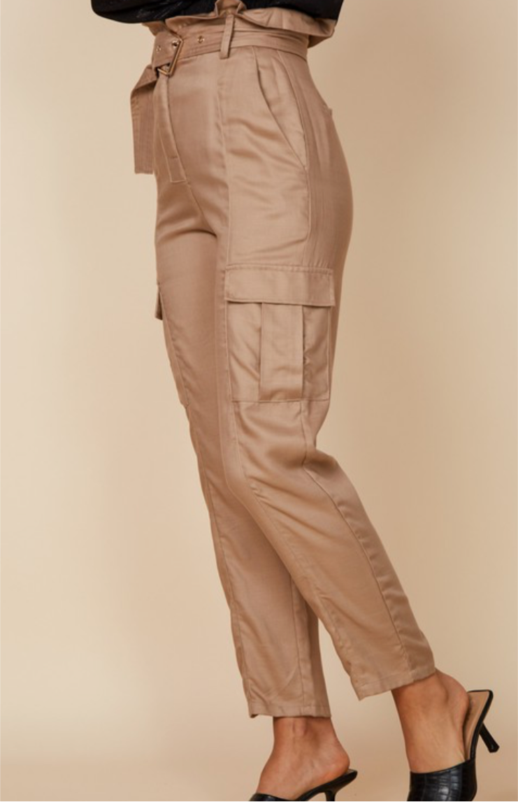 Side Pocket Detail Pants w Belt