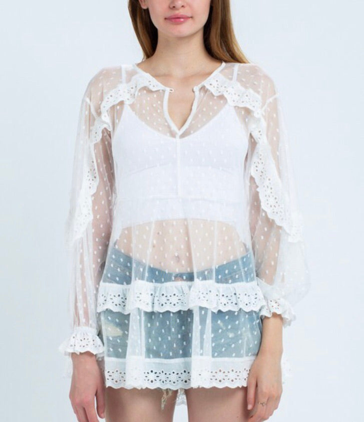White See-Through (Top/Cover Up/Mini Dress)