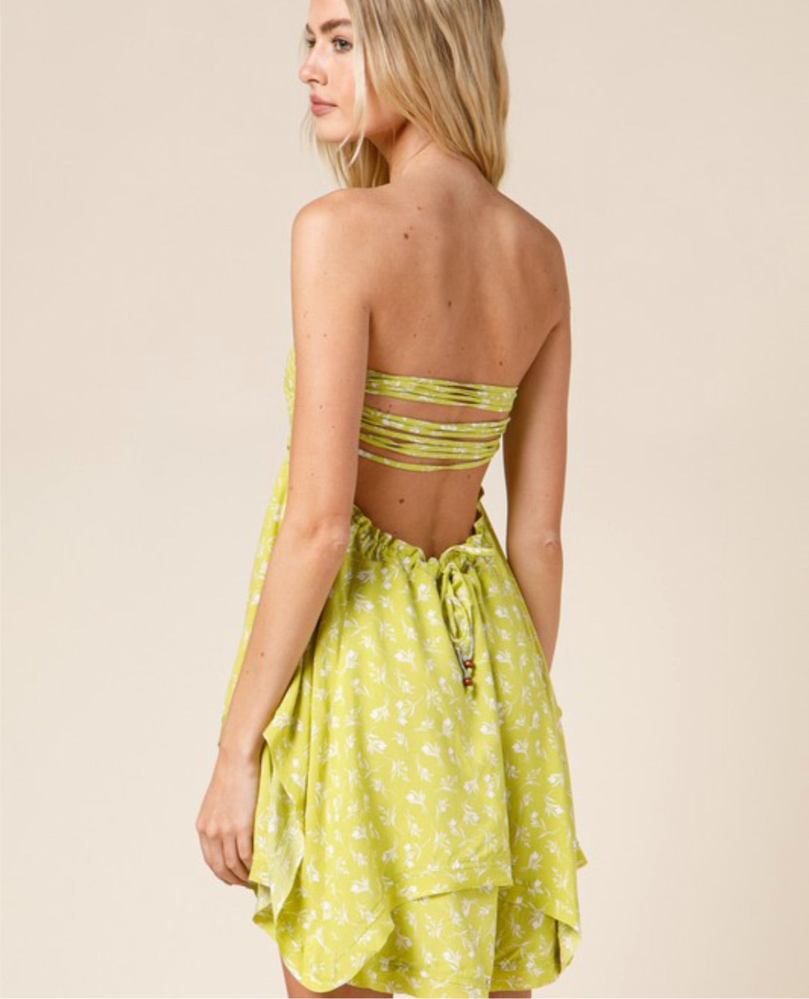 Lemon Floral Print Dress