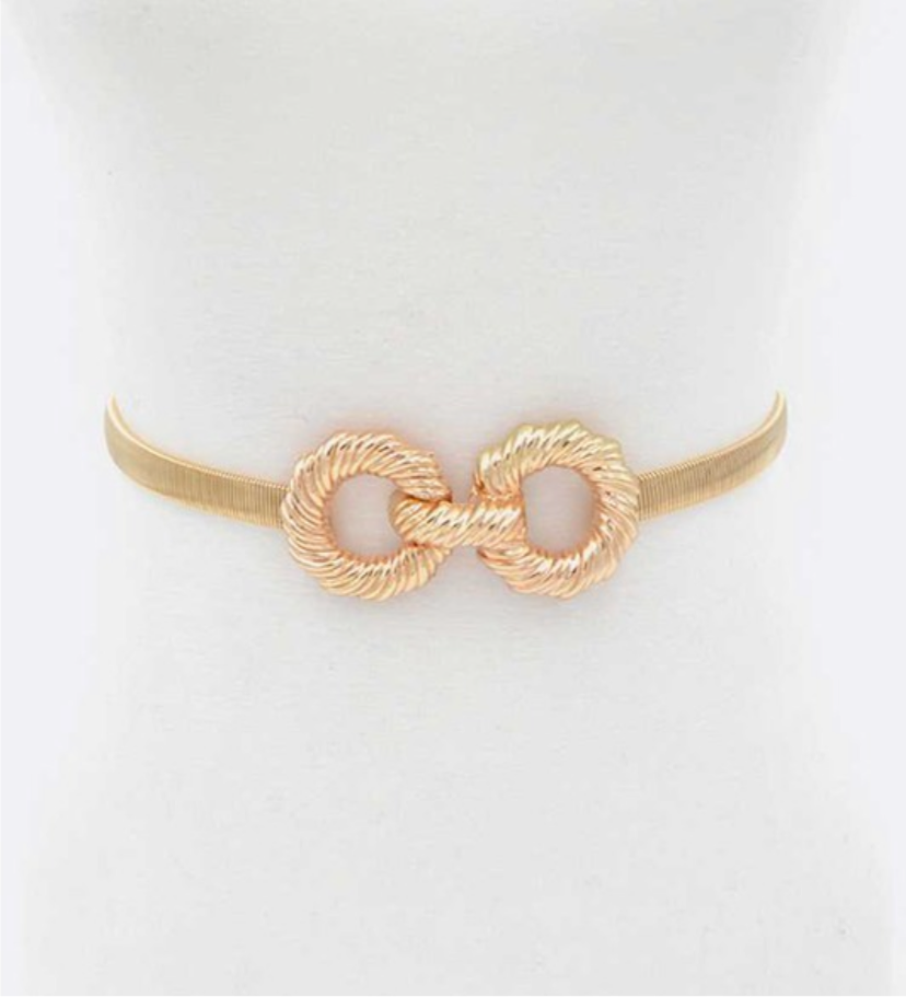 Double Texture Ring Buckle Stretch Belt: 2 colors