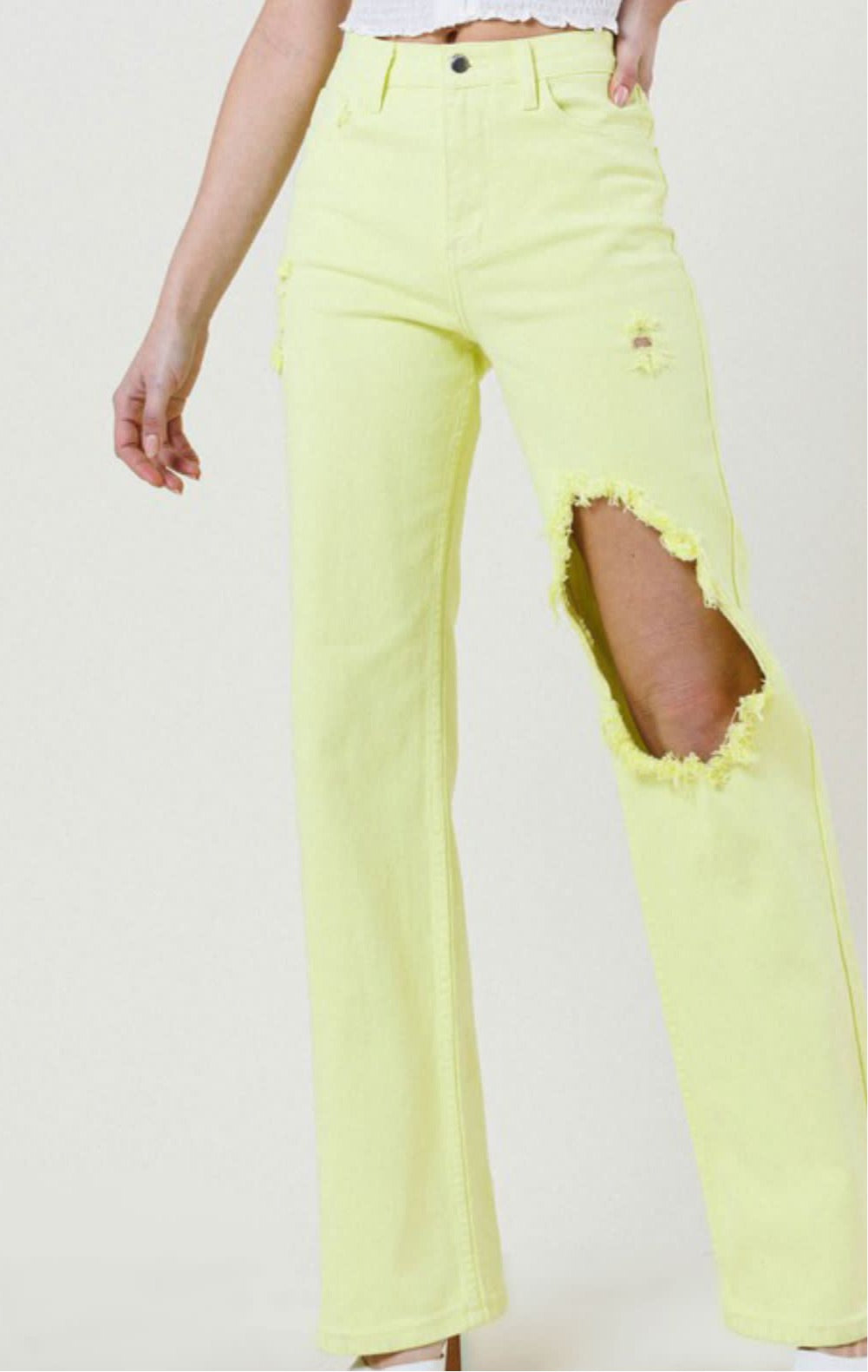 Lulu Lime Straight Jeans