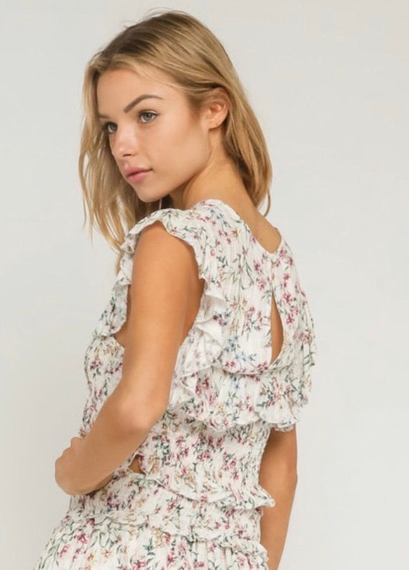 Festive Floral Cropped Top