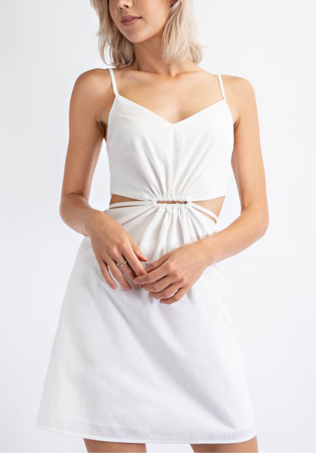 Cutout Mini Dress, White