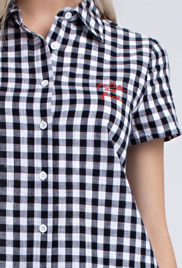 Polite as Fuck Gingham Top