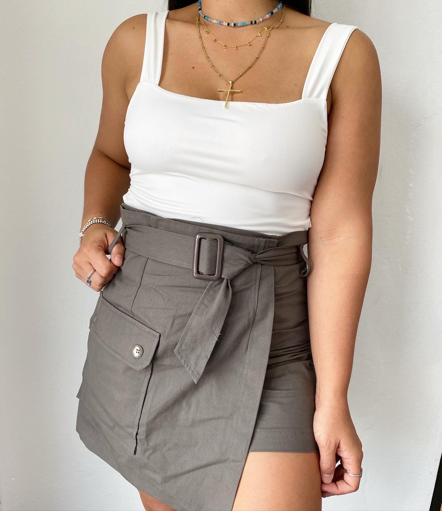 Pocket Detail Skirt, Charcoal