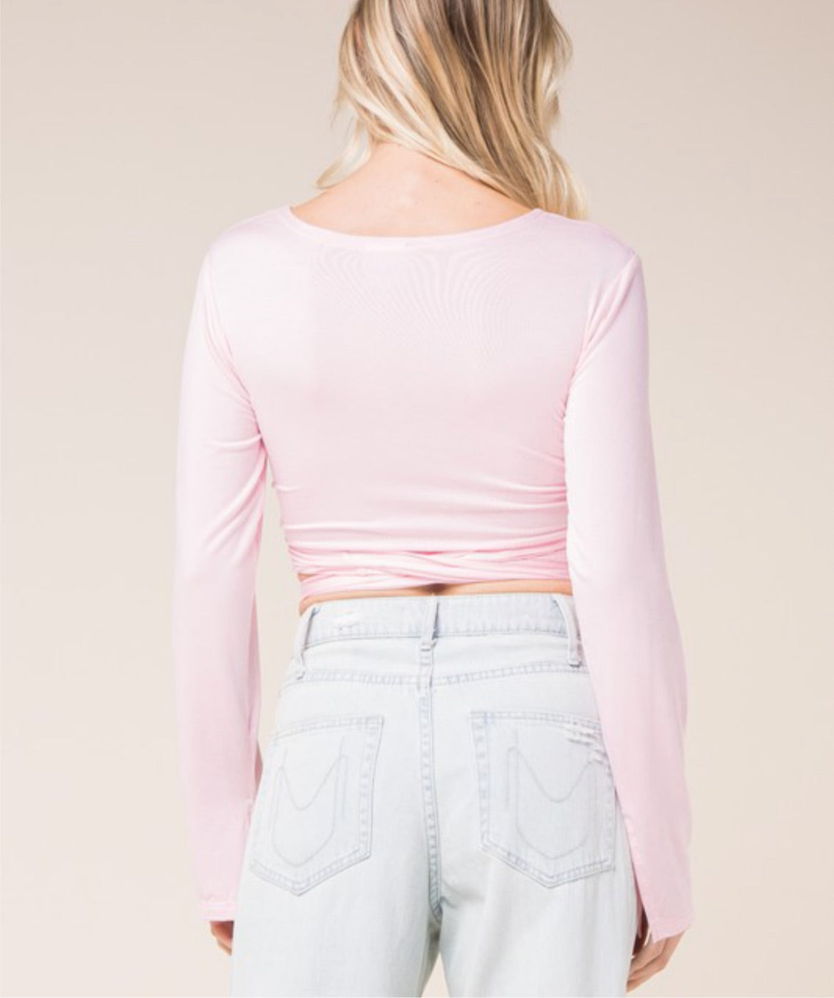 Baby Pink Wrap Around Top
