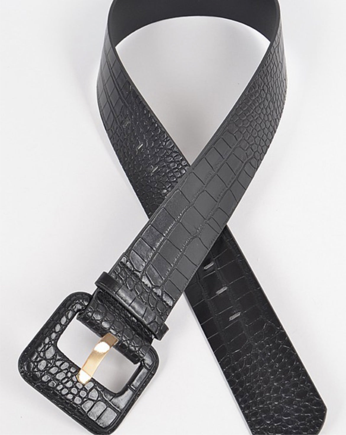 Faux Croc Leather Belt