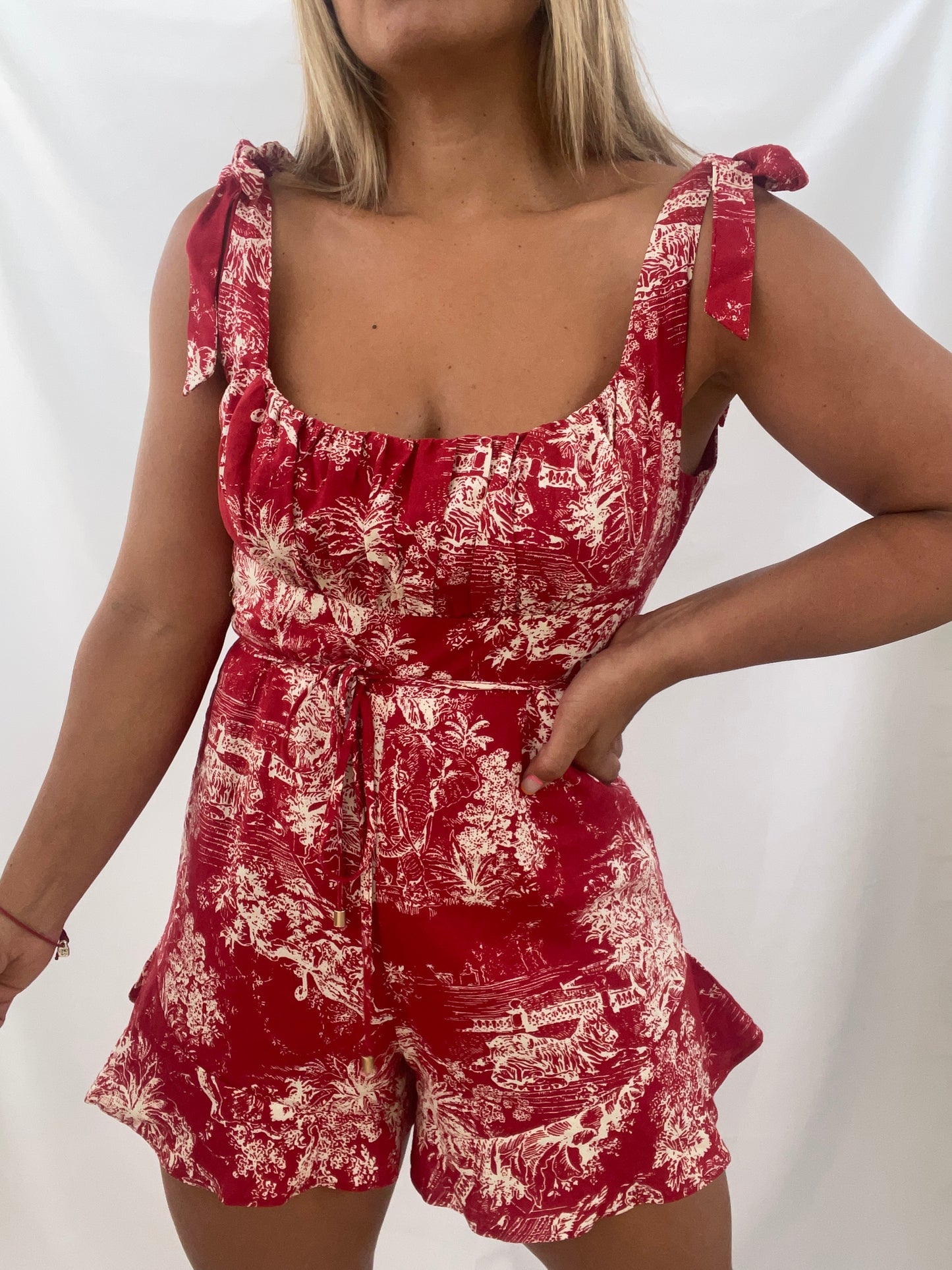 Red Painted Islands Romper