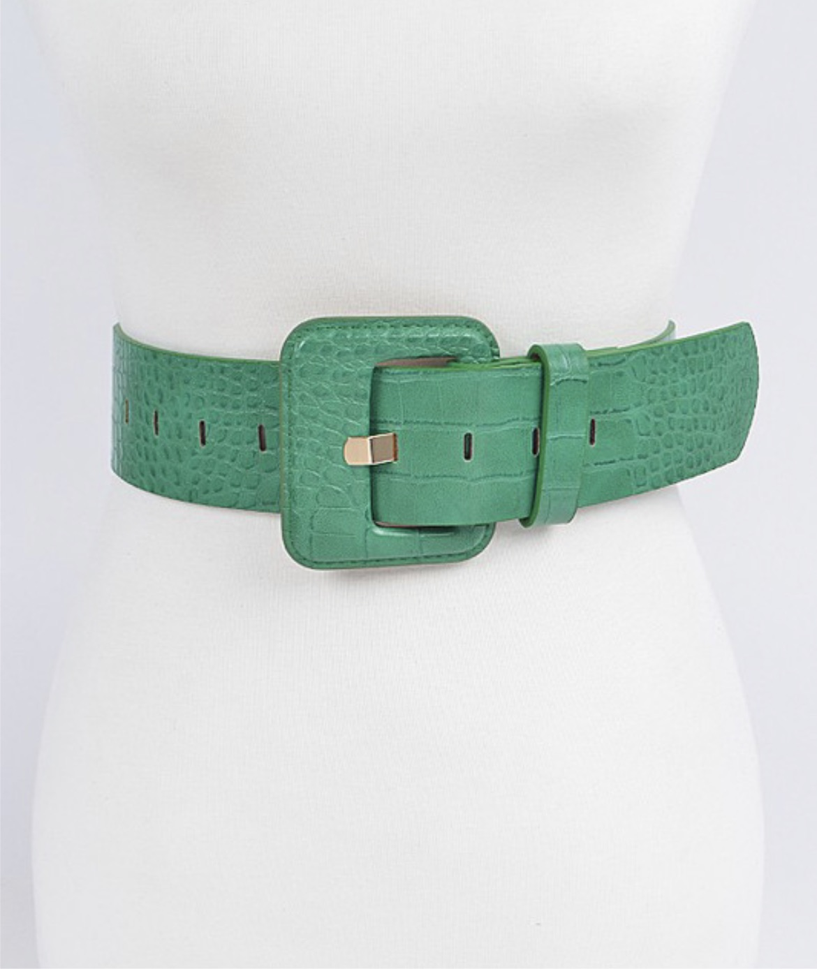 Faux Croc Leather Belt