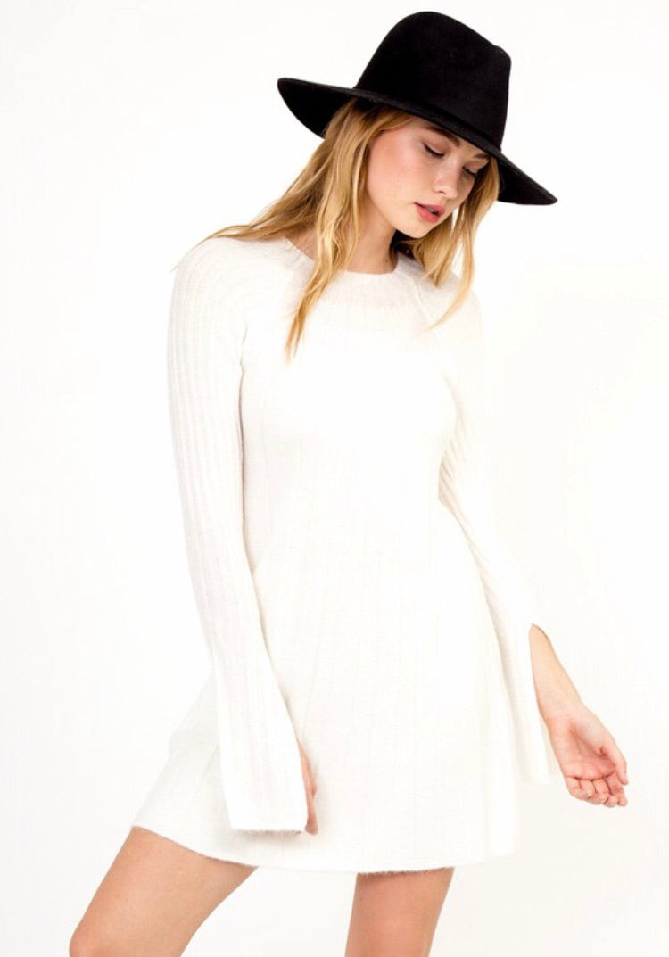 Fozzy Sweater Dress, Ivory