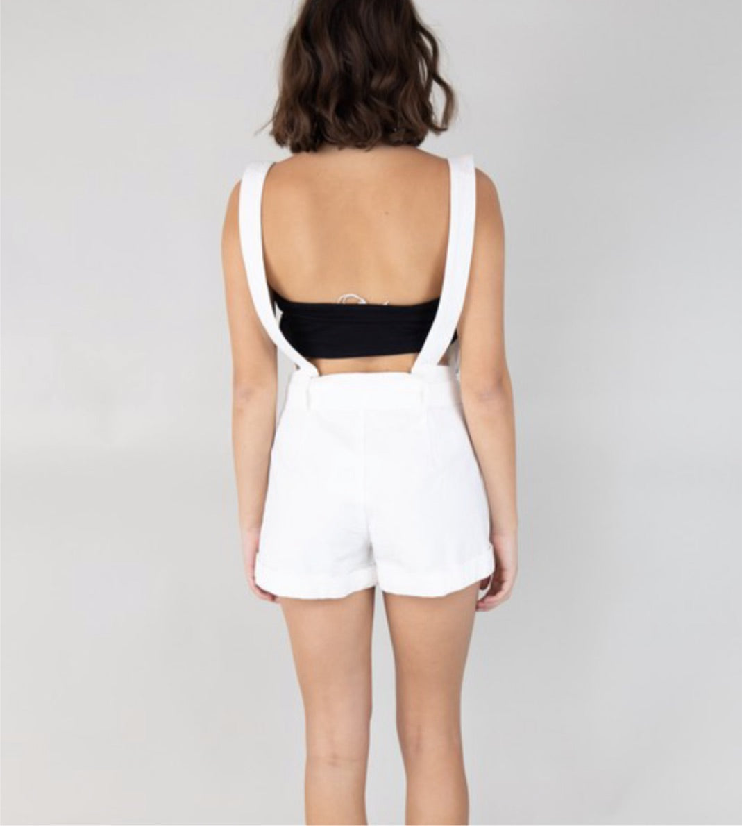 White Shorts w Suspender Straps