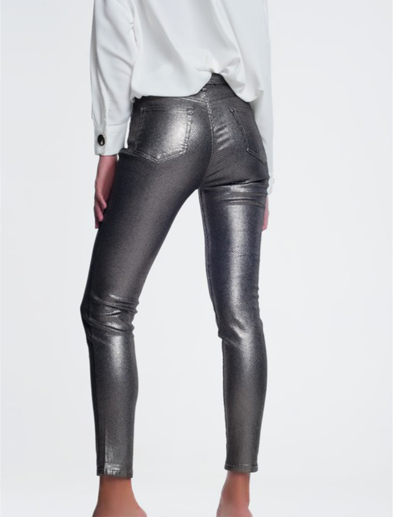 Silver Pants with snake print