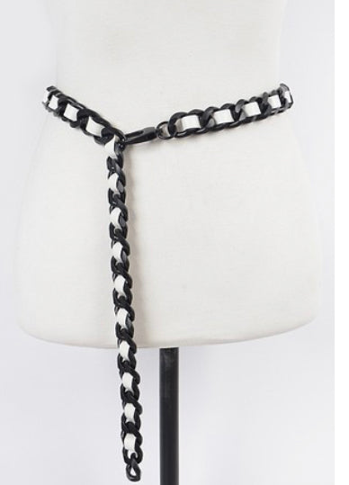 Faux Leather & Chain Belt (2 colors)