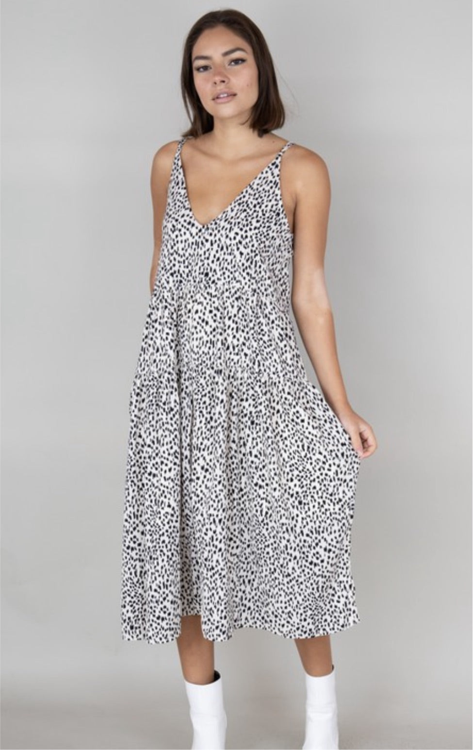 Speckled Animal Print Maxi Dress