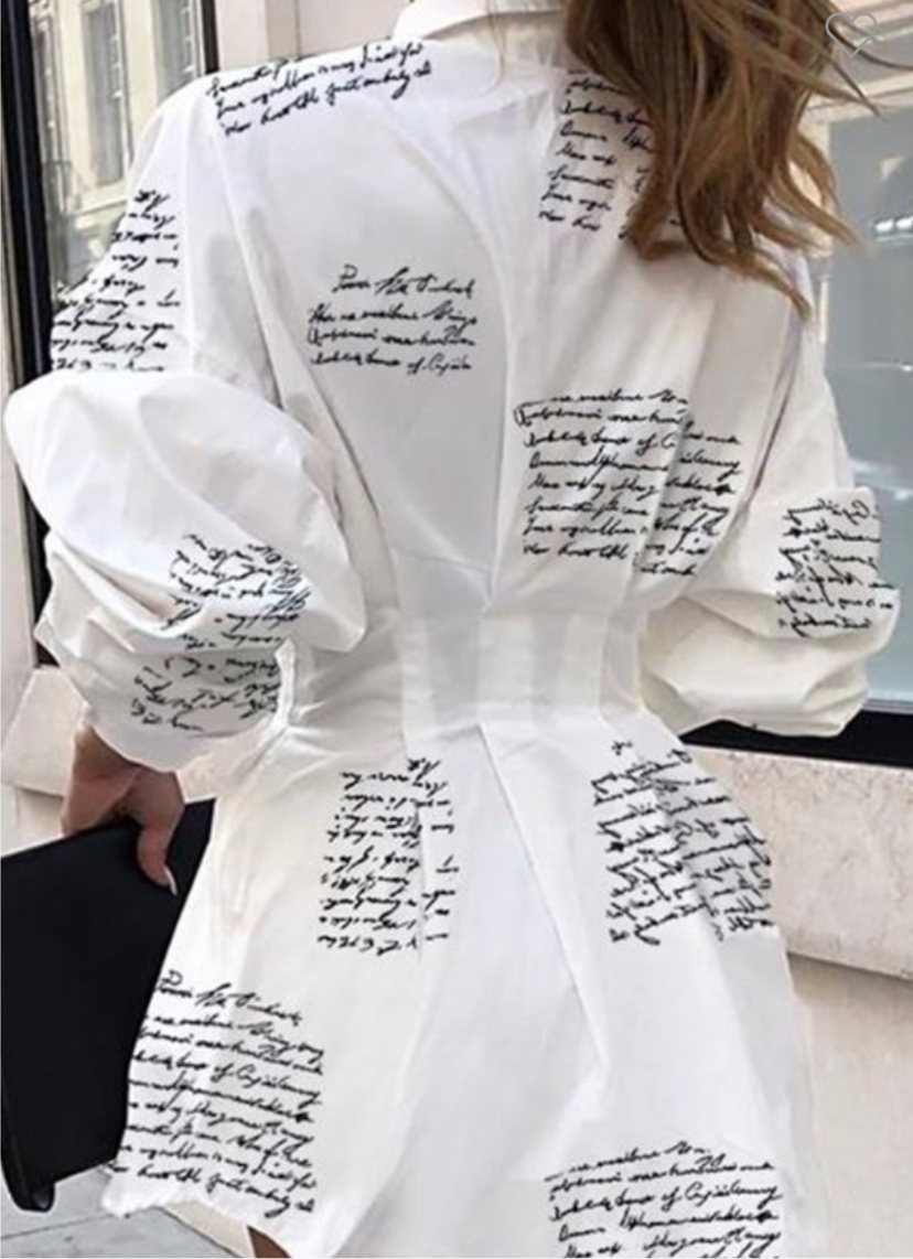 Letter Print Shirt dress