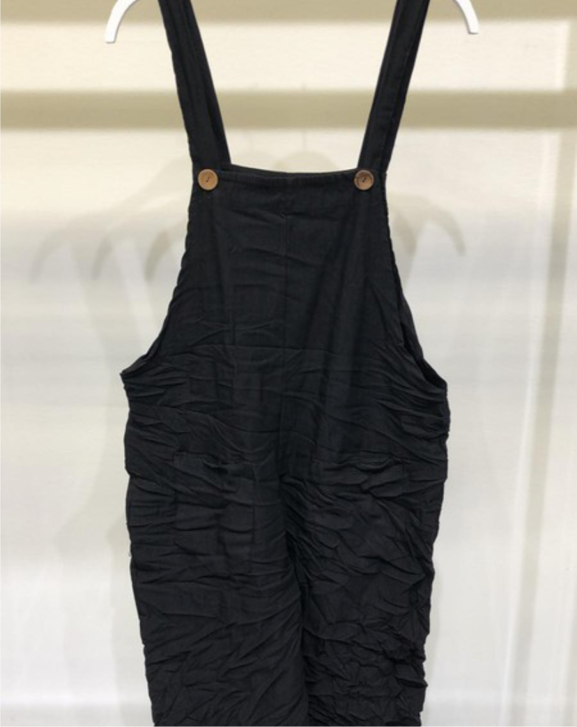 Comfy Crinkle Overall, Black