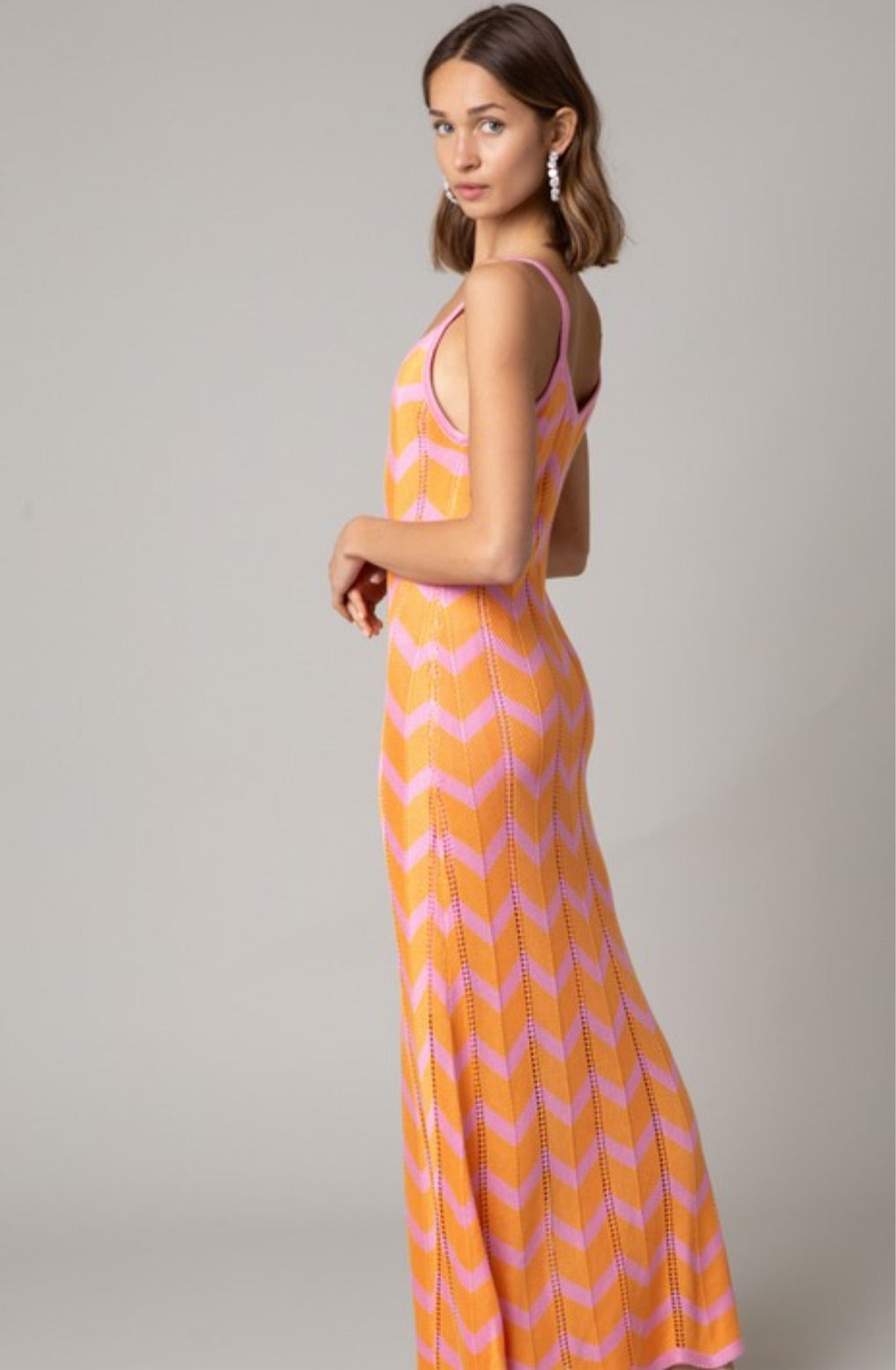 Pink Orange Maxi Dress