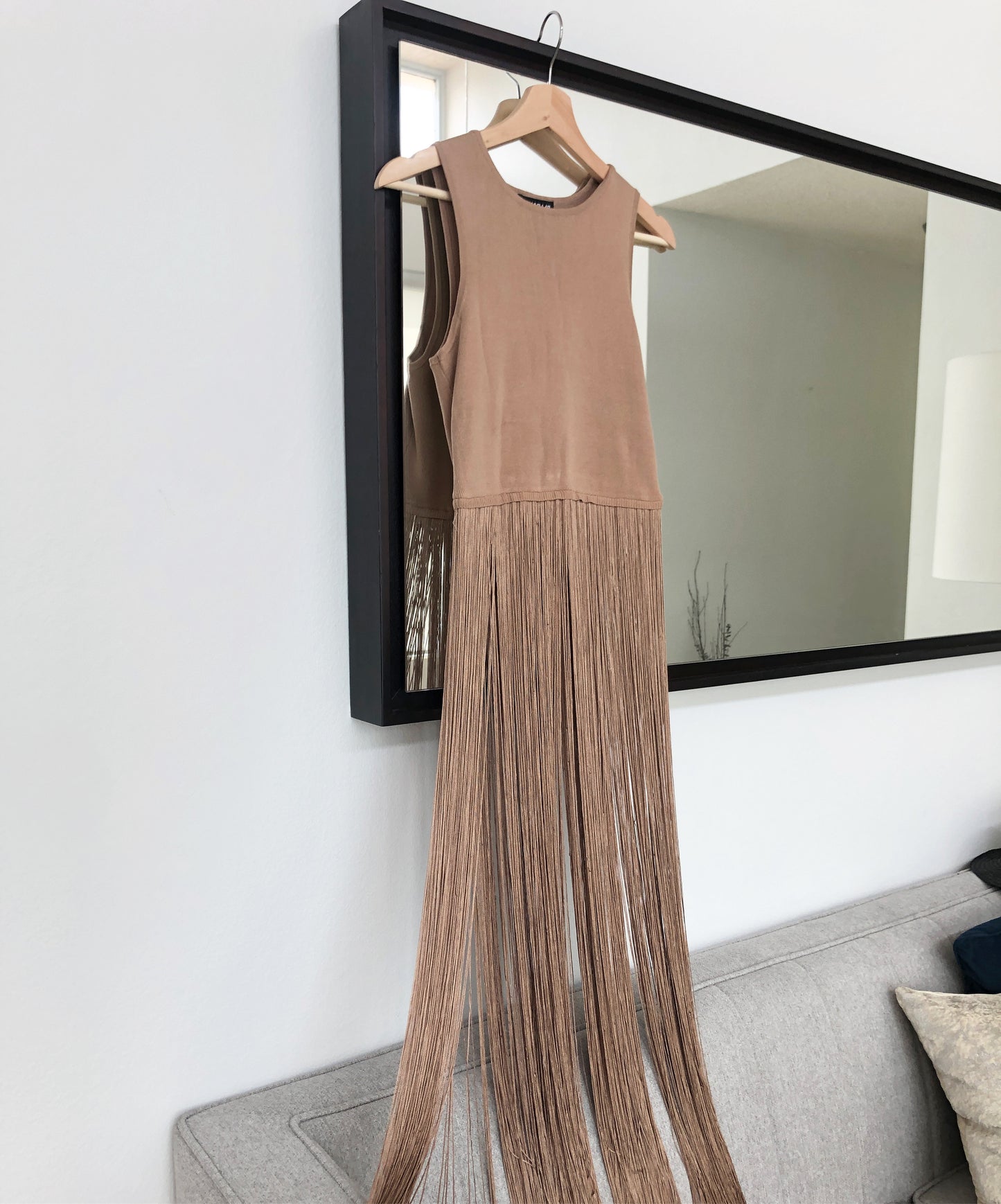 TAUPE Fringes Top