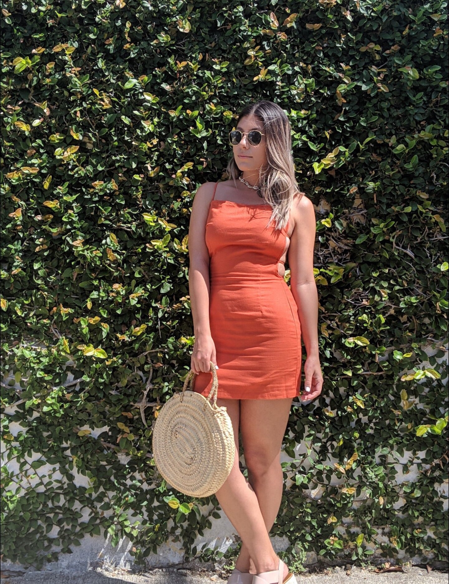 Orange Open Back Dress